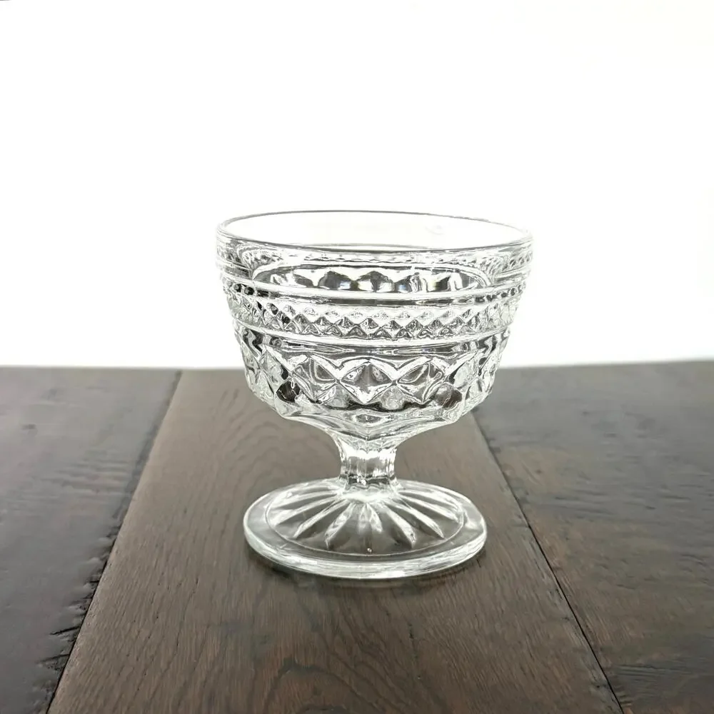 Set of 4 Vintage Anchor Hocking Wexford Cups | Mid-Century Glassware Made in USA